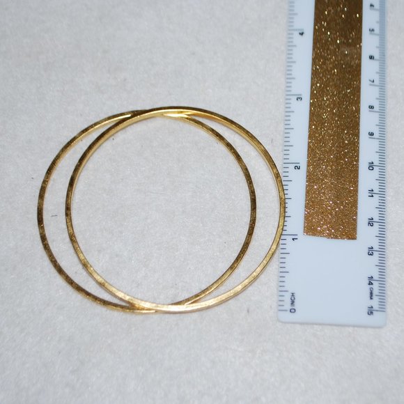 Set of Two Hammered Bangle Bracelets - Picture 4 of 5